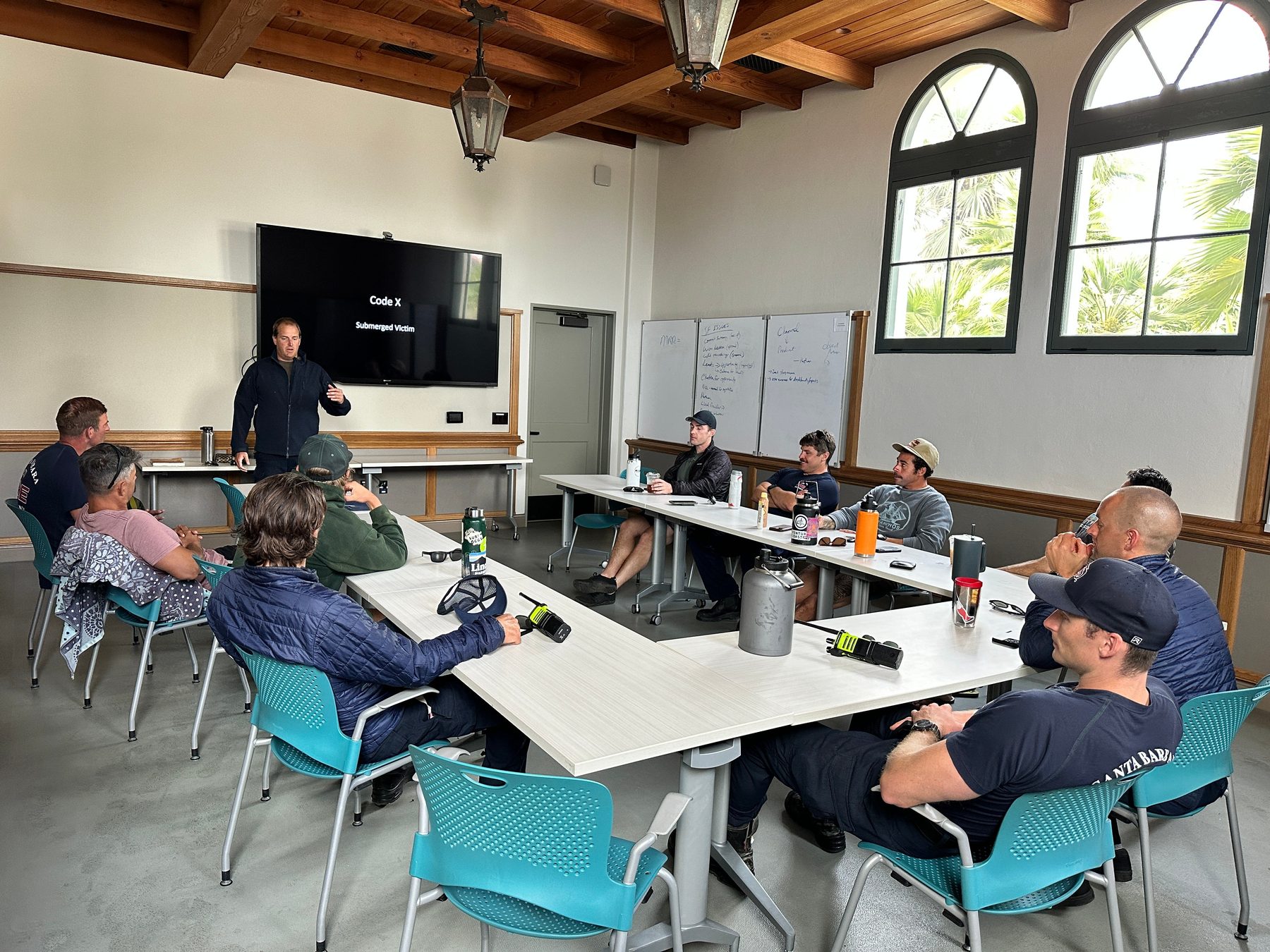 Pacific Safety Group instructor leading a submerged-victim classroom session for a public safety agency
